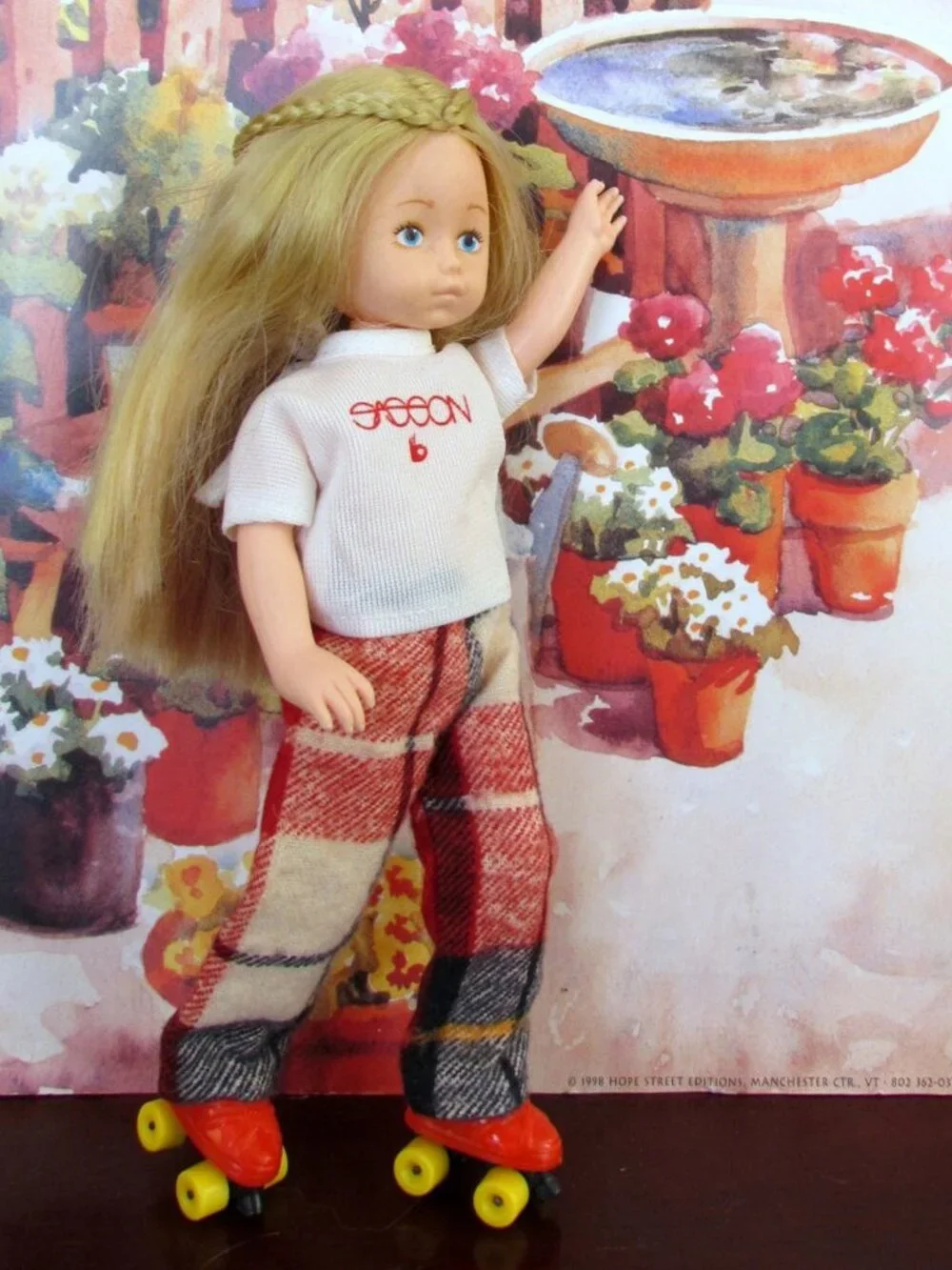 GINNY DOLL VOGUE 1970s w ROLLERSKATES, SWEATER, DRESS, PANTS, TOP, HAT, SCARF